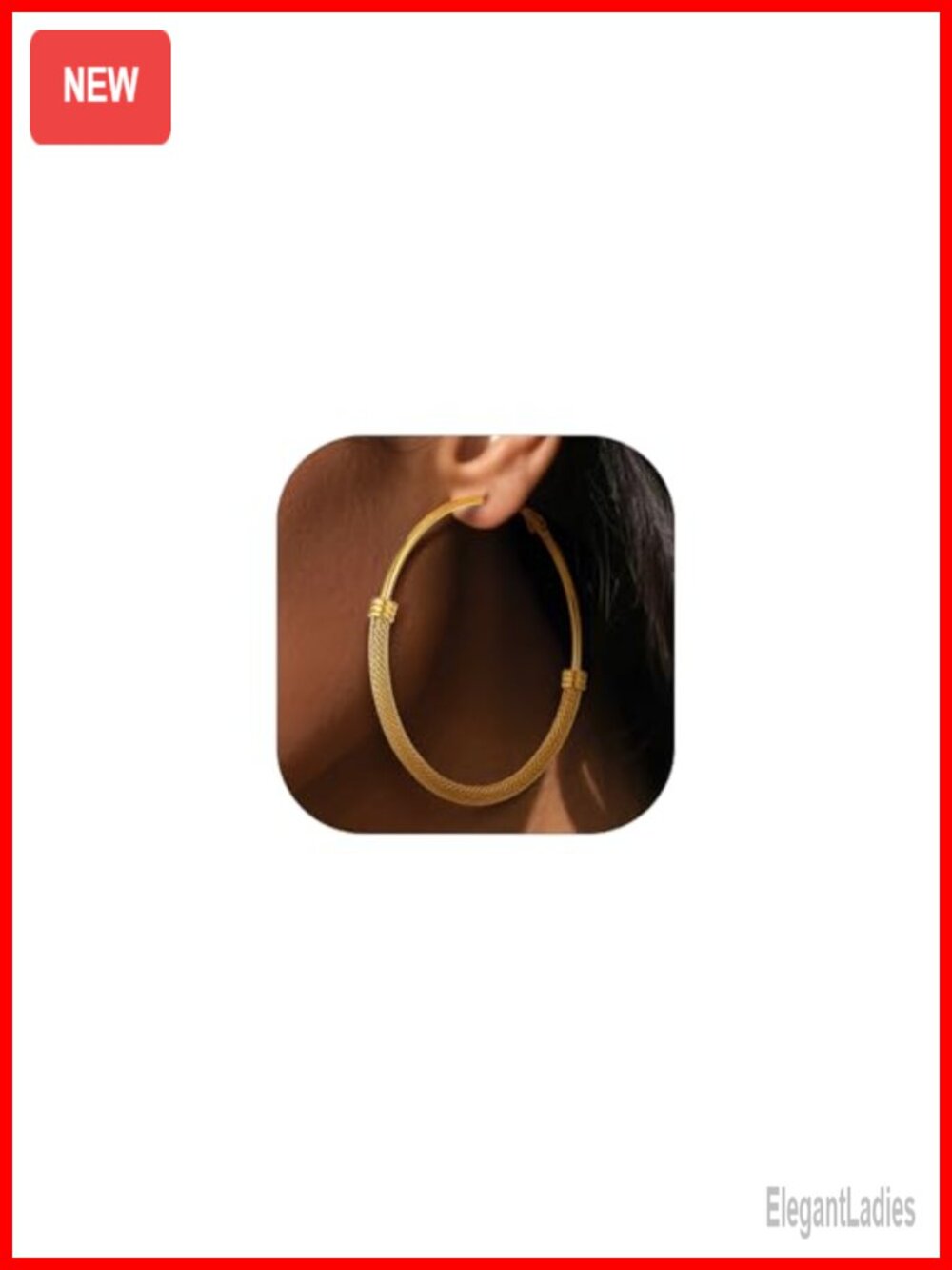 14K Gold Plated Hoop Earrings Stainless Steel Hypoallergenic